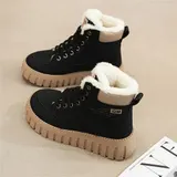 Damen Winter Schneeschuhe Warm Stiefel Flache Boots Stiefeletten Winter Schuhe – Bild 1