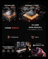 4K Mini Game PC AMD Ryzen 7 7735HS 16GB LPDDR5 512GB SSD WIFI 6  Windows 11 Pro – Bild 3