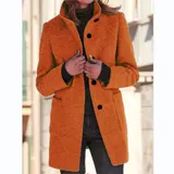 Damen Wollmantel Winterjacke Wolloptik Parka Dufflecoat Lady Mantel Coat Top – Bild 8