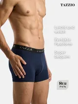 TAZZIO Boxershorts Men Herren 8er Pack Unterwäsche Unterhosen Männer Retroshorts – Bild 4