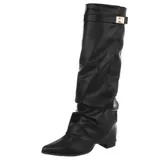 Damen Stiefel mit Reißverschluss und Reißverschluss Ital-Design 5952 in Schwarz – Bild 6