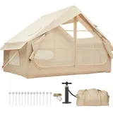 Aufblasbares Campingzelt, 3x2M Oxford-Stoff Zelt mit Luftpumpe 4 Jahreszeiten – Bild 1