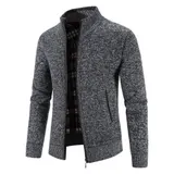 Strickjacken Herren Trachtenjacke Reißverschluss Gestrickt Cardigan Wintermantel – Bild 1