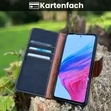 Textil Hülle für iPhone Samsung Klapp Tasche Book Cover Schutzhülle Jeans Optik – Bild 2
