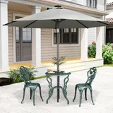 Bistroset 3-tlg. Balkonset Gartenmöbel Balkonmöbel Set Gussaluminium Antik Grün – Bild 3