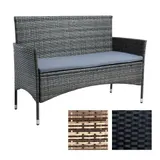 Polyrattan Gartenbank Rattan Bank 2-Sitzer Sitzbank mit Sitzkissen Rattanmöbel – Bild 5