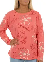 KangaROOS Damen Sweatshirt Pullover Rosa Aufdruck Langarm Gr. 36-42 NEU (1202) – Bild 3