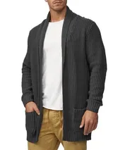 Indicode Herren Strickjacke Anaheim-Cardigan Grobstrick Hoodie Jacke Männer – Bild 2