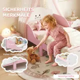 AIYAPLAY Kinderbett, 140x70 cm Kleinkindbett mit Rausfallschutz, Lattenrost Rosa – Bild 6