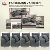 Ecksofa mit Schlaffunktion, L-Form 267 cm Schlafsofa mit Wurfkissen Dunkelgrau – Bild 9