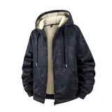 Herren Winterjacke Warm mit Kapuze Weich Komfortabel Dicker Mantel Casual NEU – Bild 11