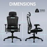 STOOLINK Ergonomischer Bürostuhl Schaumstoff Schreibtischstuhl Mesh 150kg – Bild 2