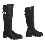 Damen Stiefel mit Reißverschluss und Reißverschluss Ital-Design 9292 in Schwarz – Bild 4