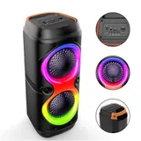 BLUETOOTH 5.0 LAUTSPRECHER RGB SUBWOOFER MUSIKBOX BOOMBOX PARTY LED MIT MIKROFON – Bild 4