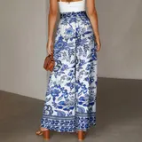 Damen Hosenrock Blumen Weites Bein Palazzohose Sommerhose Lange Hose Haremshose  – Bild 11