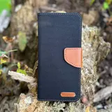 Textil Hülle für iPhone Samsung Klapp Tasche Book Cover Schutzhülle Jeans Optik – Bild 5