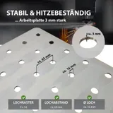 Schweißtisch Werkbank Arbeitstisch 91,5x61x80 cm Stahl 200 kg mit Lochplatte D16 – Bild 4