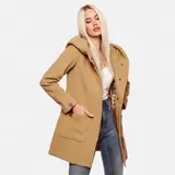 Marikoo Damen Mantel Trenchcoat Übergangs Jacke Parka Lang B819 – Bild 2