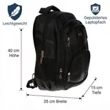 Bag Street Rucksack Sport Reisen Arbeit Freizeit Schulrucksack Herren Schwarz – Bild 1
