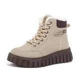Damen Winter Schneeschuhe Warm Stiefel Flache Boots Stiefeletten Winter Schuhe – Bild 8
