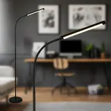 LED Stehlampe Touch Dimmbar Warmweiß Schwenkbar Leselampe 170cm Schwarz – Bild 2