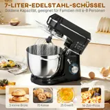 Küchenmaschine Knetmaschine mit 7L Edelstahlschüssel,  Kippkopf – Bild 6