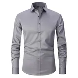 Stretch Hemd Herren Langarm Businesshemd Slim fit Hemden Kentkragen Freizeithemd – Bild 4