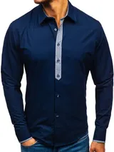 Freizeithemd Hemd Shirt Herrenhemd Langarm Slim Fit Basic Herren Mix BOLF Casual – Bild 1