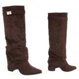 Damen Stiefel mit Reißverschluss Ital-Design 4582 in Braun – Bild 4