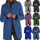Damen Wollmantel Winterjacke Wolloptik Parka Dufflecoat Lady Mantel Coat Top – Bild 15