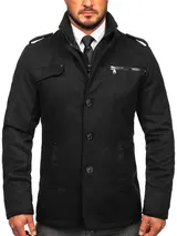 Mantel Coat Sakko Wintermantel Jacke Classic Stehkragen Herren BOLF 4D4 Casual – Bild 1