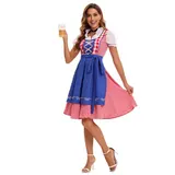 Damen Dirndl Trachtenkleid Oktoberfest Festkleid Kleid Karneval Kostüm DE – Bild 16