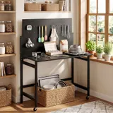 Werkbank mit Lochwand, 115 x 62 x 143,5 cm Klappbare Mobile Werktisch – Bild 10
