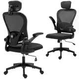 Bürostuhl Ergonomischer Schreibtischstuhl mit Hochklappbaren Armlehnen Schwarz – Bild 1