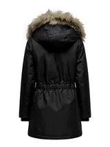 Only Damen Winter-Jacke OnlIris einfarbiger Parka Mantel Kapuze mit Fell Winter. – Bild 2