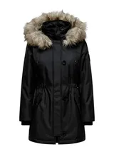 Only Damen Winter-Jacke OnlIris einfarbiger Parka Mantel Kapuze mit Fell Winter. – Bild 1