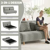 Schlafsofa, Klappbett mit Bettfunktion, Rückenkissen, Polstersofa mit Samtoptik – Bild 6