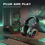 FIFINE Gaming Headset mit Mikrofon USB Over Ear Kopfhörer mit Kabe mit 3 EQ-Modi – Bild 7