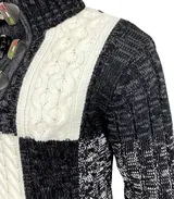 Herren Grobstrick Pullover Stehkragen Winter-Freizeit-Jacke Design Pulli B-51112 – Bild 4