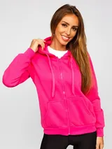 Kapuzenpullover Sweatjacke Sweatshirt Basic Sport Kapuze Damen BOLF Unifarben – Bild 1