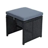 Polyrattan Sitzgruppe Gartenmöbel Set Rattanmöbel 8 Personen Gartenset Schwarz – Bild 8