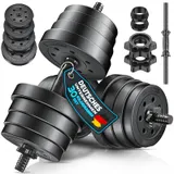 Hantelset 30 kg Kurzhanteln Langhantel Set Hantel Hantelscheiben Krafttraining – Bild 1