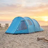 Outsunny Tunnelzelt für 3 Personen Campingzelt mit Zwei Räumen UV-Schutz Blau – Bild 10