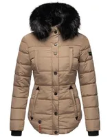Marikoo warme Damen Winter Jacke Winterjacke Steppjacke gefüttert Kunstfell B618 – Bild 2