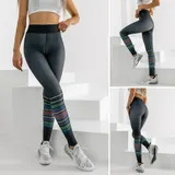 Leggings Sporthose Trainingshose Leggins Bunt Slim Fit Damen Mix BOLF Aufdruck – Bild 1
