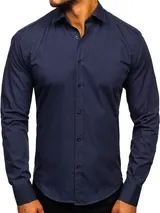 Freizeithemd Hemd Shirt Herrenhemd Langarm Slim Fit Basic Herren Mix BOLF Casual – Bild 1