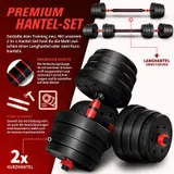 Hantelset 30 kg Kurzhanteln Langhantel Set Hantel Hantelscheiben Krafttraining – Bild 2