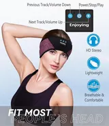 Bluetooth 5.2 Schlaf Kopfhörer Kabellos Sport Ohrhörer Headset Musik Kopfbügel – Bild 6