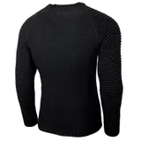 Baxboy Strickpullover Herren Two Tone Rundhals Pullover Grobstrick B-8056 – Bild 3