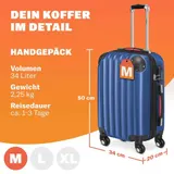 monzana® Hartschalenkoffer Rollen 360º Handgepäck Blau ABS – Bild 2